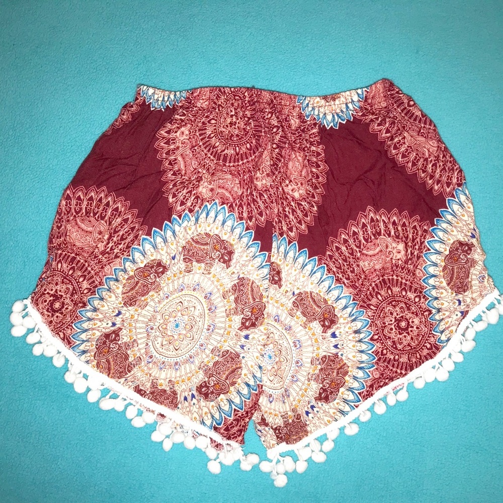 Small Thai Elephant Shorts with Pom-Poms